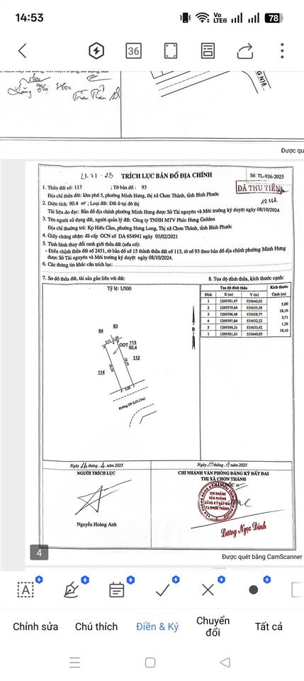 Đất nền dự án kđt phúc hưng golden tôi chính chủ 1,5 tỷ 90,4m2 minh hưng, chơn thành, bình phước
