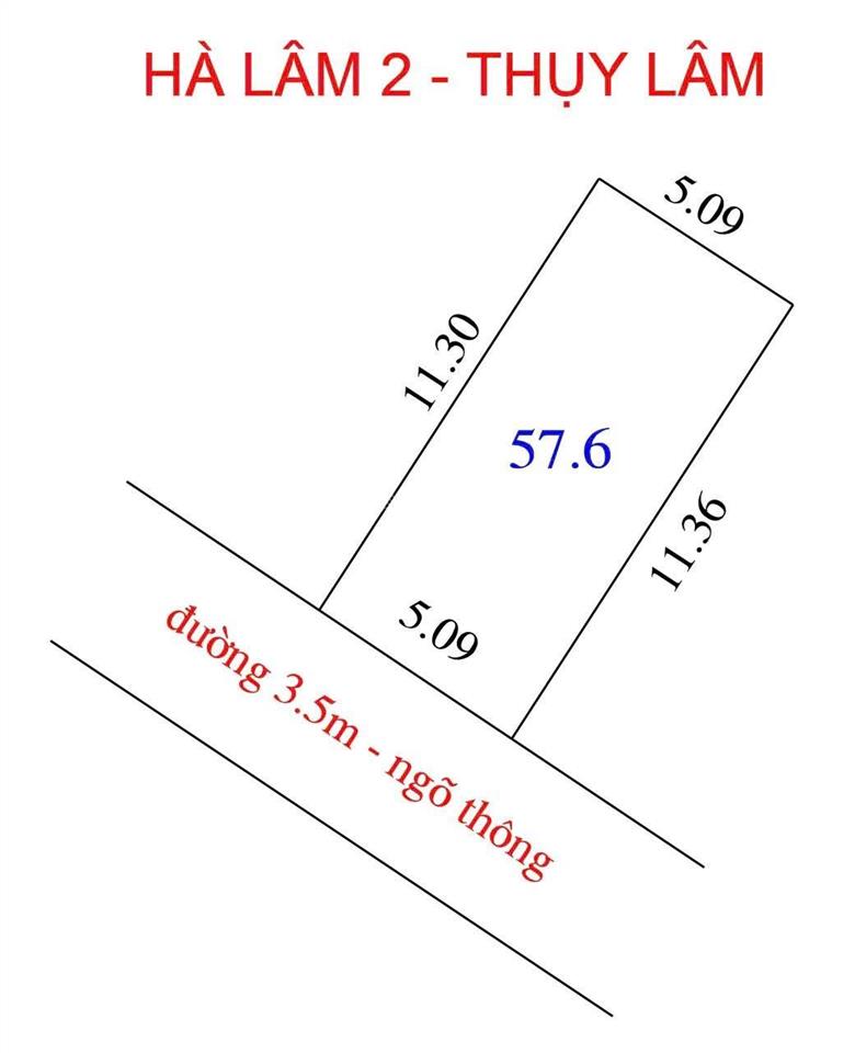 Bán đất tại hà lâm 2, thụy lâm, đông anh, 57 triệu/m2, 57 m2 chỉ với giá siêu hời
