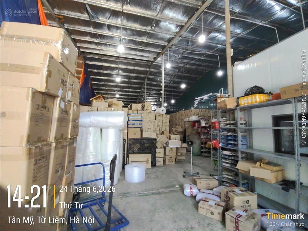 Cho thuê kho tân mỹ  mỹ đình  nam từ liêm 360m2 trần cao 7m, điện 3 pha, cont tận cửa, xuất vat