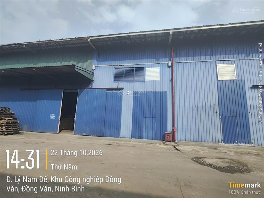 Cho thuê kho xưởng kcn đồng văn 1 duy tiên hà nam 1500m2 pccc tự động, xuất vat. 62nghìn/m2/th
