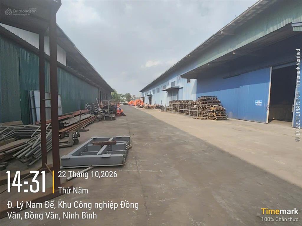 Cho thuê kho xưởng kcn đồng văn 1 duy tiên hà nam 1500m2 pccc tự động, xuất vat. 62nghìn/m2/th