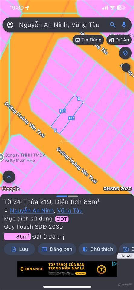 Bán đất đường hoàng văn thái 85m² giá 8 tỷ. call 0989 116 *** mr hà
