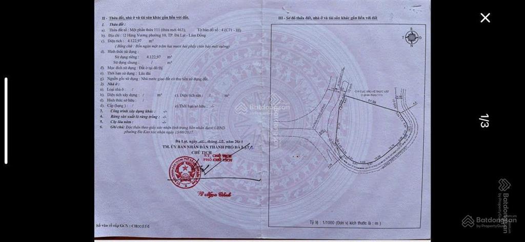 Bán đất 2 mặt tiền hùng vương  trần quang diệu, p10, đà lạt