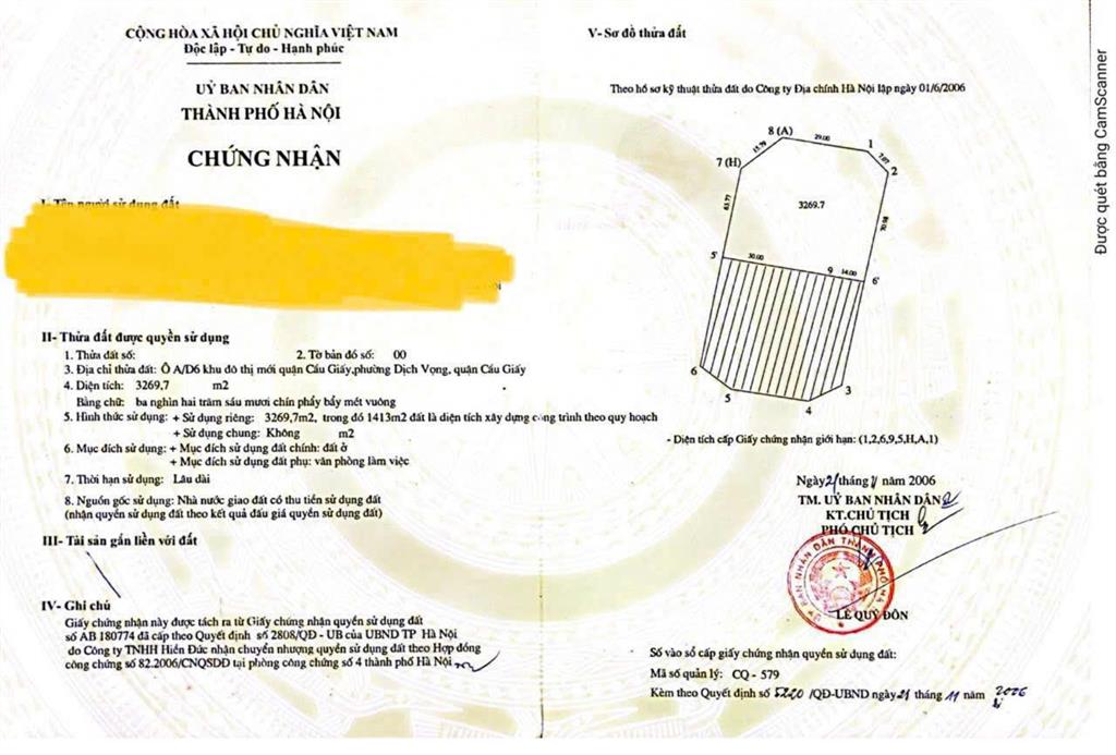 Bán lô đất 3 mặt đường  trung tâm phường cầu giấy  mặt trần thái tông