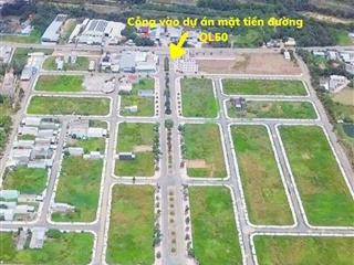 Nguồn tốt chỉ 1 lô 104,6m2 full thổ cư, kdc phước đông mặt tiền ql50, giá mềm, sổ công chứng ngay.
