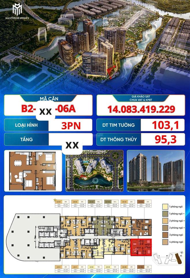 Căn cuối 3pn 103m bancol đn view nhạcnước ngay tttm, tầng đẹp ko có tòa đốidiện, viewthoángvĩnhviễn