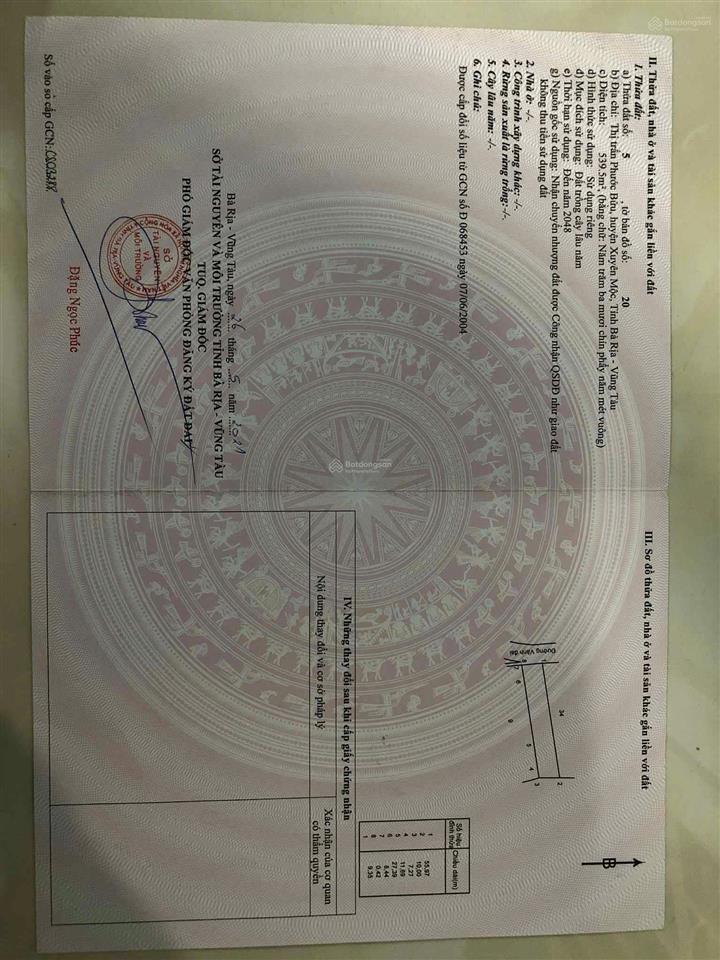 Bán đất nền trung tâm chính chủ tại hẽm 160 đ.hùng vương, 3,25 tỷ, 539,5 m2 cách biển hồ tràm ~5km