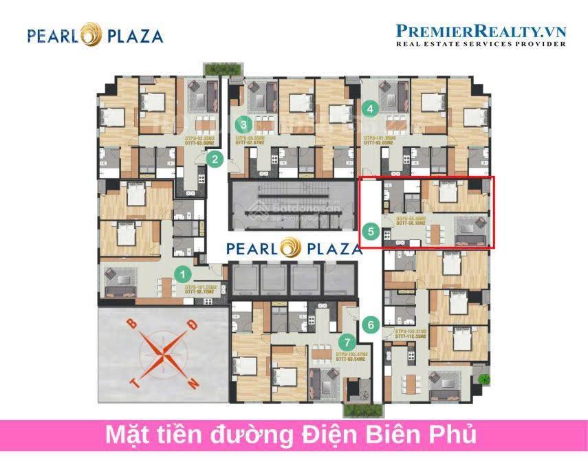 Chủ hạ giá bán gấp, căn 1pn, 56m2, pearl plaza, full nội thất, view sông sg  có sổ hồng sẵn