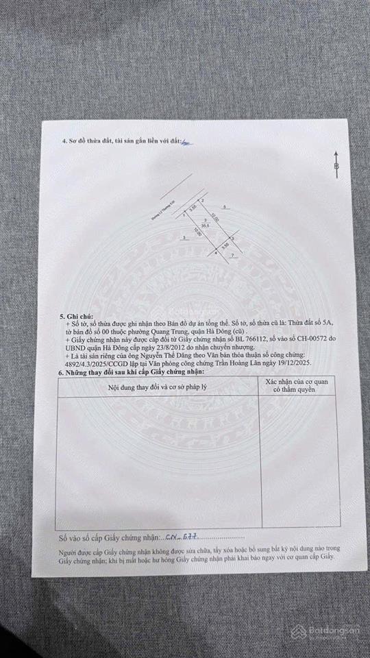 Bán nhà mặt phố lý thường kiệt phú la hà đông,36m mặt tiền 3,55m sổ vuông ko lỗi, kinh doanh tốt