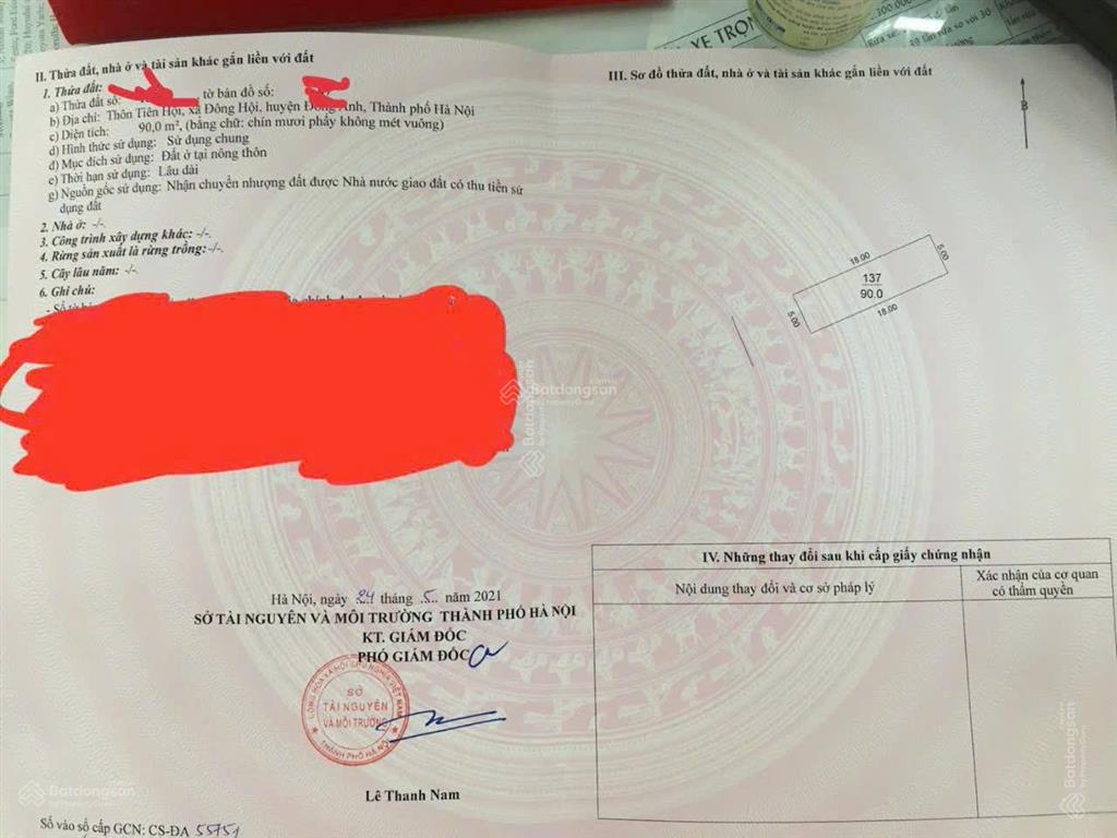 Lô vip khu đấu giá tiên hội đông anh dt 90m2 giá rẻ gần trục đông trù tứ liên vin cổ loa tiềm năng