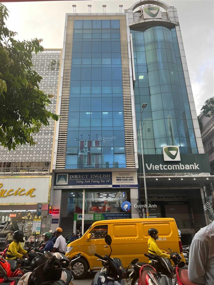 Bán tòa nhà nguyễn đình chiểu, p. 6, q. 3  10x38m. cn 380m2  hầm, 8 lầu  hđt 420tr/th  130tỷ
