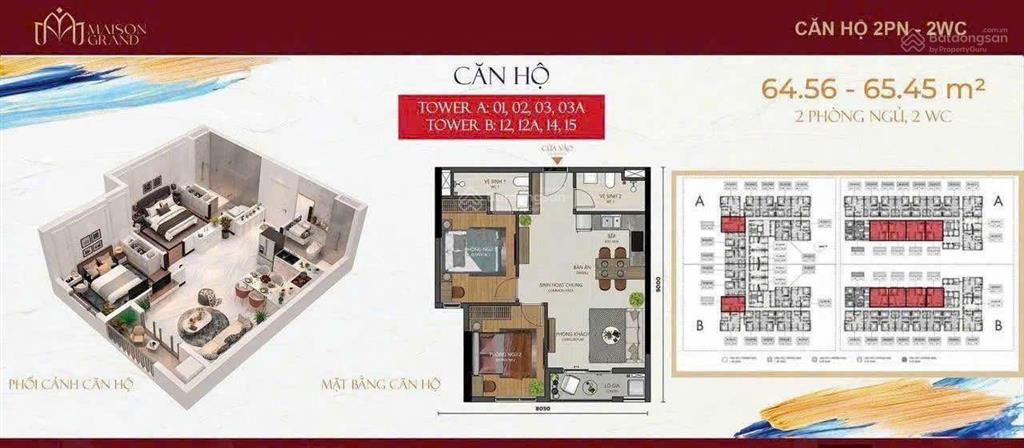 Siêu sốc  căn 65m2  dự án maison grand  giá chỉ 2 tỷ 230 triệu.