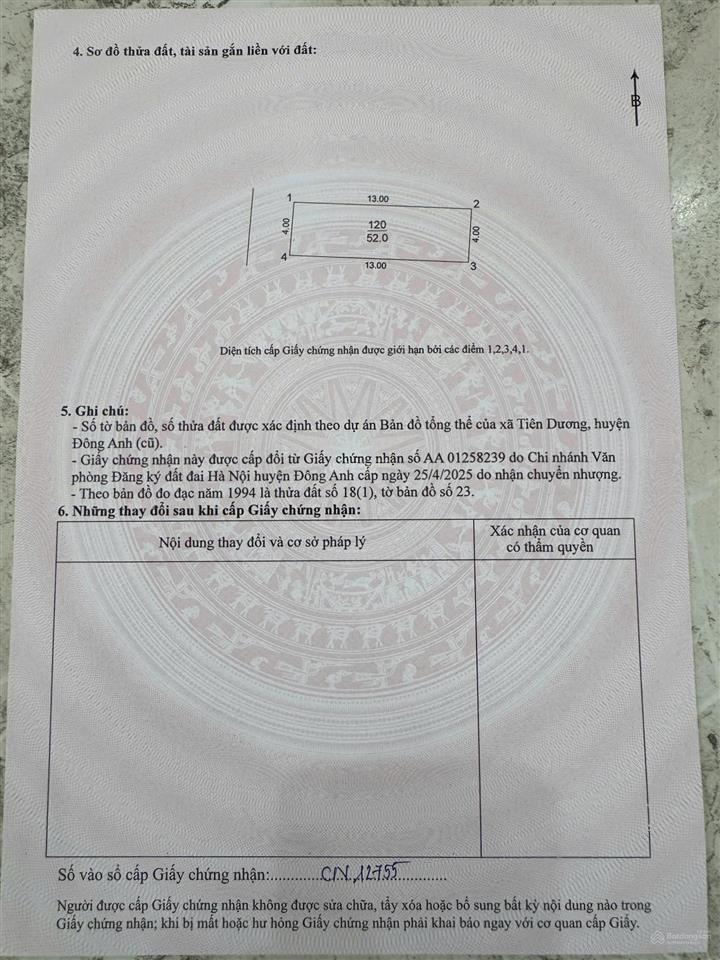 Phải thật nhanh. chỉ nhỉnh 4,5 tỷ sở hữu lô siêu đẹp 52m lương nỗ, ô tô benly vào đất, sát thị trấn