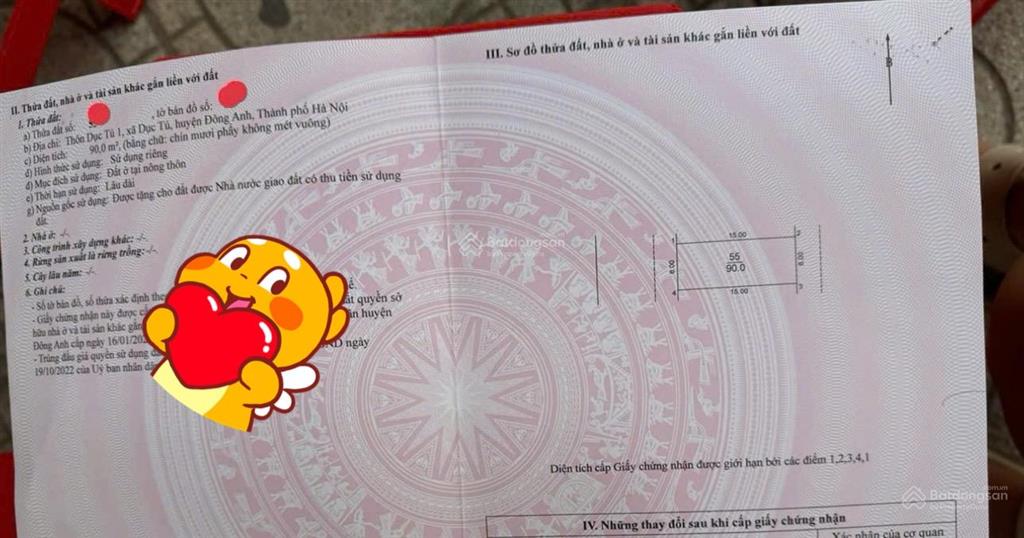 Cực nóng. bán lô siêu đẹp 90m đấu giá dục tú 1, gần đường dẫn cầu tứ liên, vin yên thường bao quanh