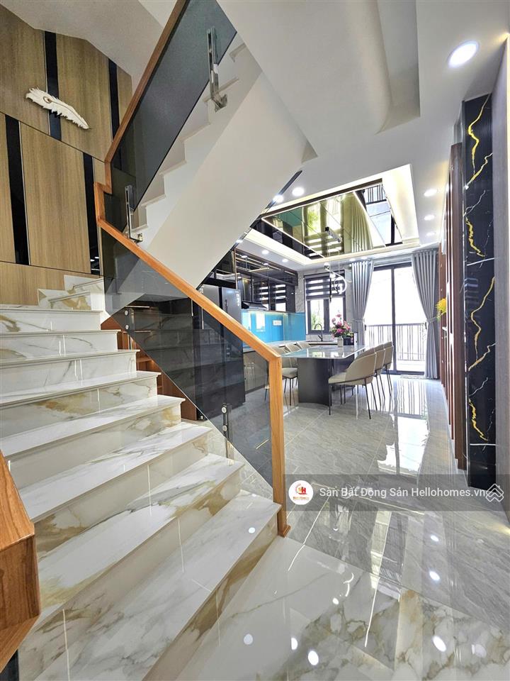 Nhà 5 tầng khu đồng bộ full nội thất  hẻm xe hơi tân thới nhất 05, quận 12, 4x13m, giá 7,3 tỷ