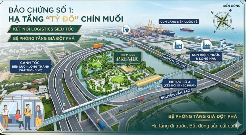 Hiệp phước premia đất nền ven sông 80ha liền kề nhà bè, q7 chỉ 1.7 tỷ/nền, sổ sẵn & tt dài 30th