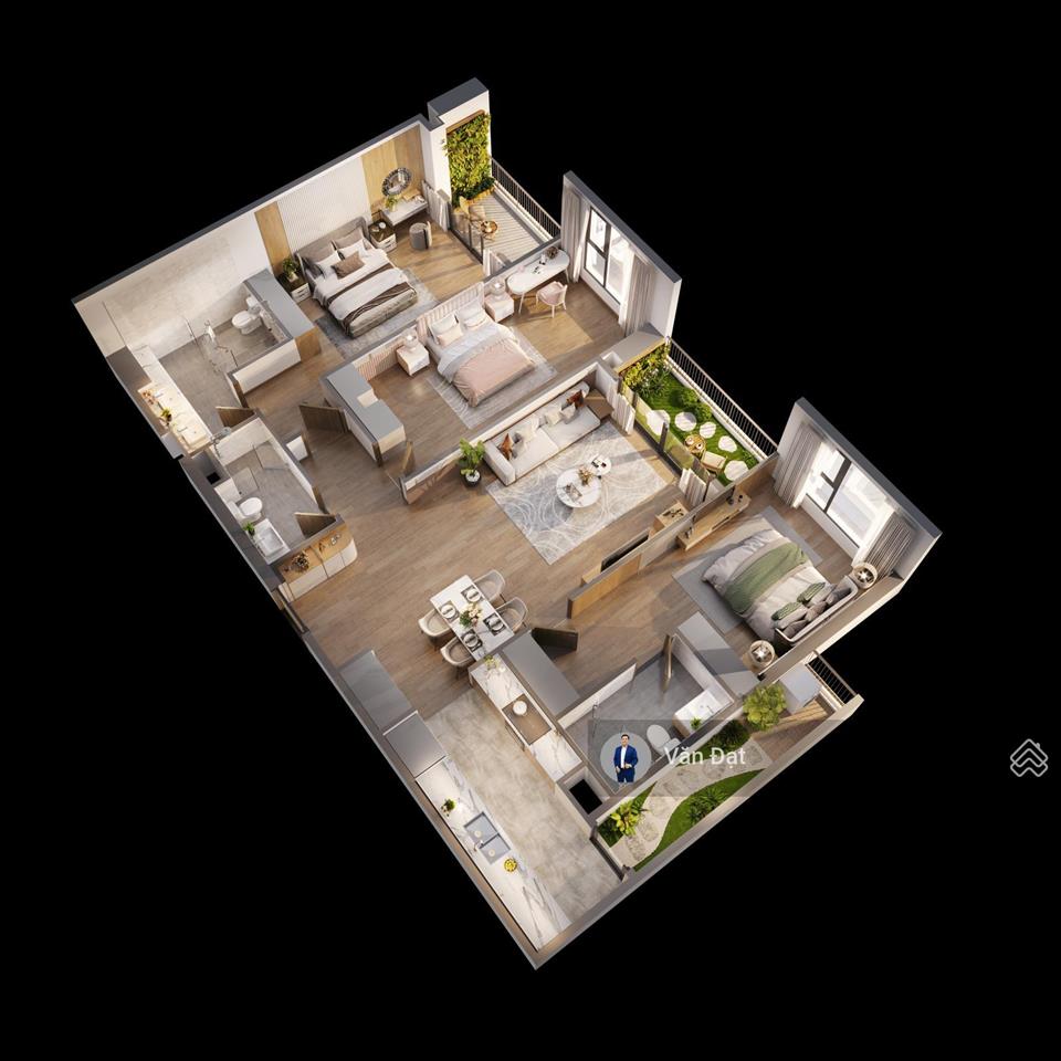 Bán gấp căn 3 ngủ vip  139m2 thông thủy  ban công đông nam  có hỗ trợ khách vay ngân hàng