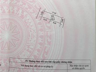 Chính chủ bán 100 m2 full thổ cư hai mặt thoáng mt = mh = 5,6 m