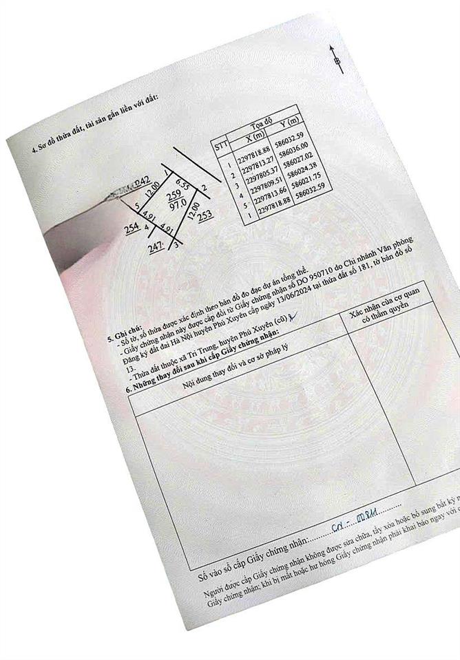 Chính chủ cần bán gấp lô 97m2 tri trung phú xuyên hà nội (hồng minh phú xuyên)