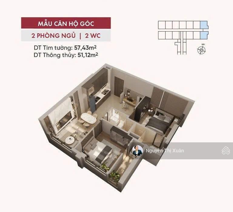 Thanh toán chỉ 10tr/tháng, sở hữu ngay căn hộ view sông 2pn  2wc, giá f0 từ cđt, q3/2027 nhận nhà