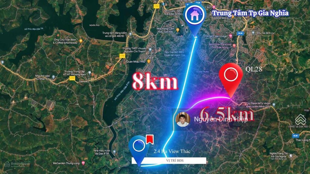 Bán đất view thác đá tp gia nghĩa, 2.4ha view thác 9 tầng giá 6.5 tỷ
