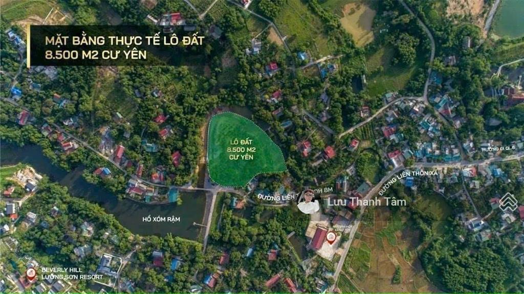Chuyển nhượng siêu phẩm có bám suối to quanh đất tại lương sơn, hòa bình, dt 8428m2/800m2 thổ cư