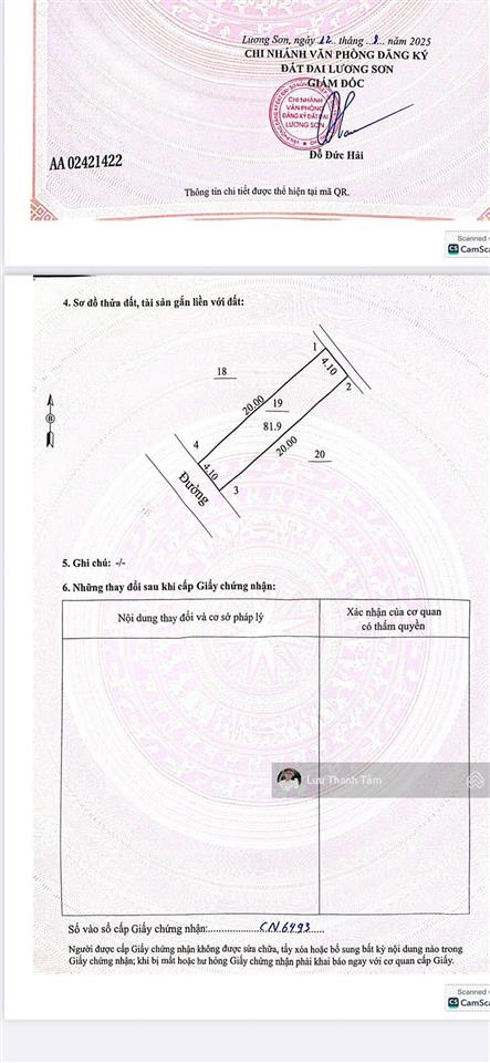 Bán đất thị trấn lương sơn, hòa bình, 81,9m2 full odt cách ql6 chỉ 100m, giá 1,26 tỷ