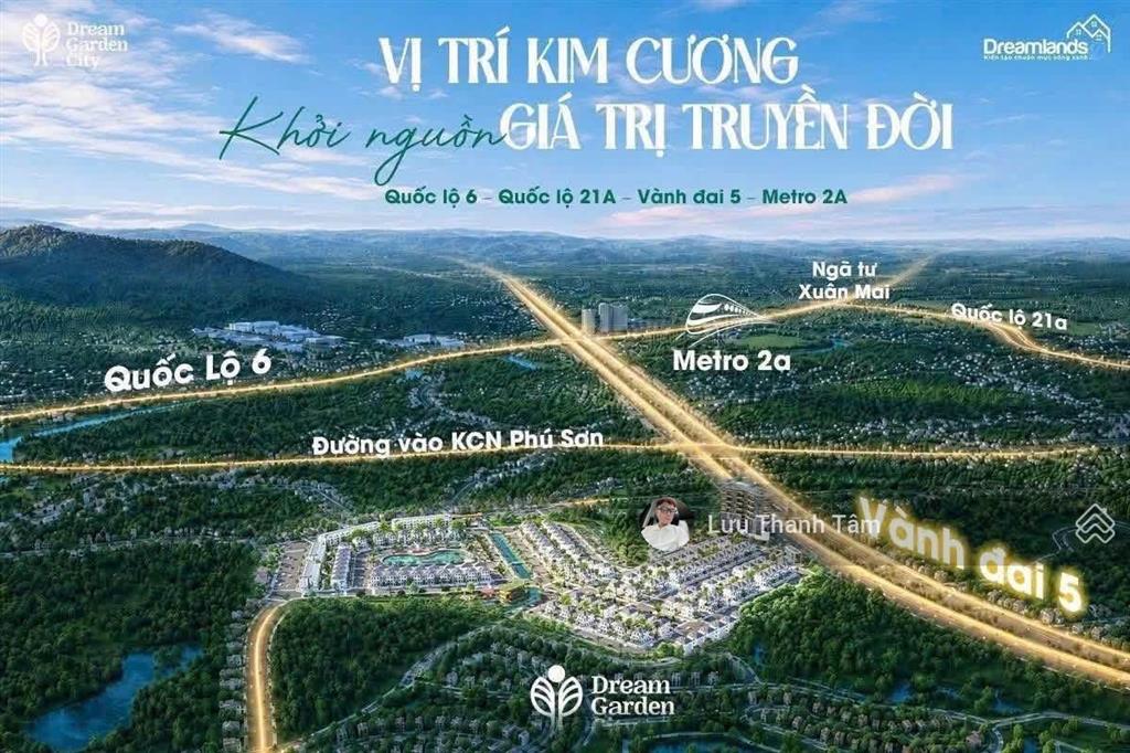 Bán lô ngoại giao dự án dream garden city nhuận trạch lương sơn hòa bình. 150m2, mt 7,9m