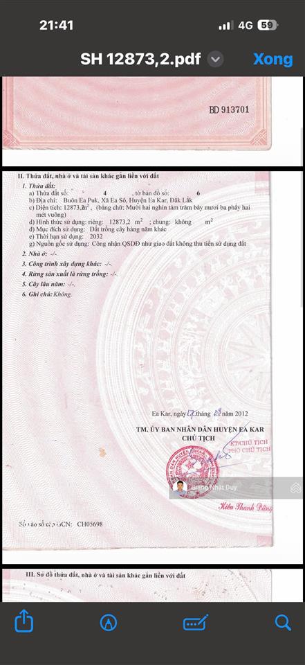Bán đất tại xã ea sô, huyện ea kar, đắk lắk, giá ưu đãi 917 triệu, 12873m2