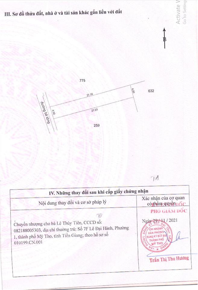 108 m2 thổ cư tại tp mỹ tho, tỉnh tiền giang