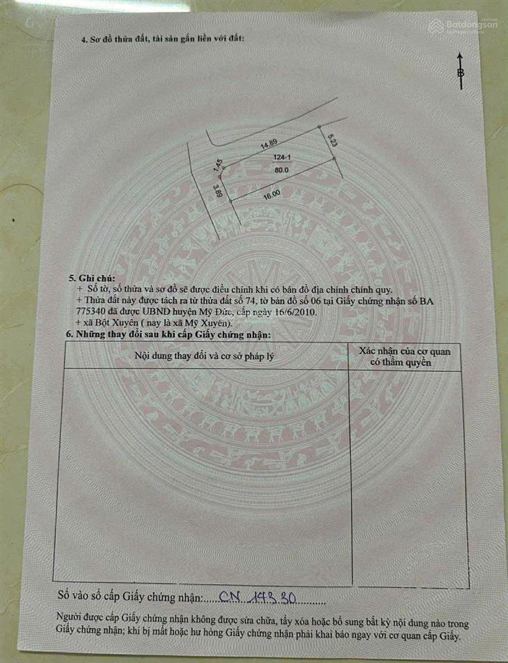 Chính chủ cần thanh khoản gấp  bán lô đất đầu tư siêu tiềm năng tại bột xuyên, mỹ đức