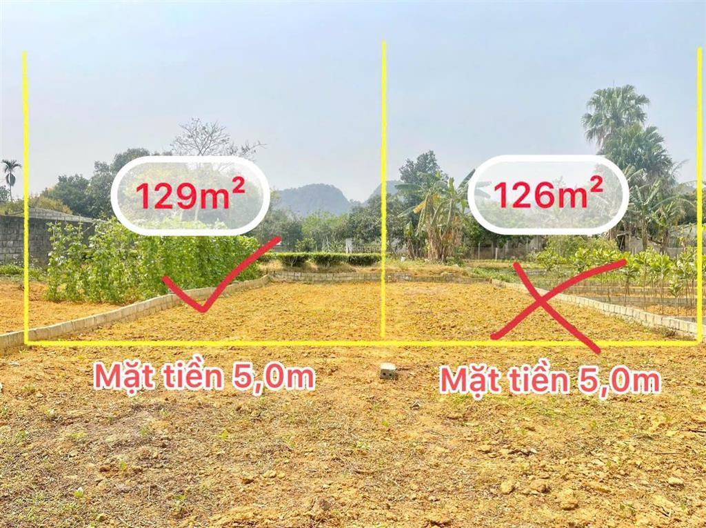Chỉ 550 triệu sở hữu ngay 129,3m² đất lạc thủy, hòa bình, mặt tiền 5m, đường bê tông