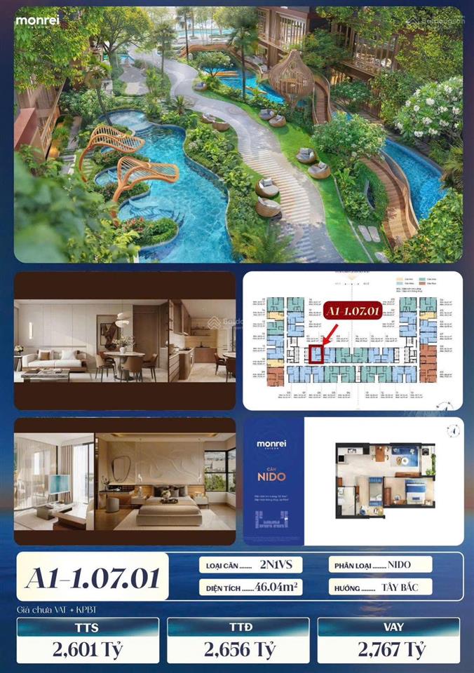 Bán căn hộ 2 phòng ngủ monrei saigon view nội khu siêu đẹp 0968 257 ***