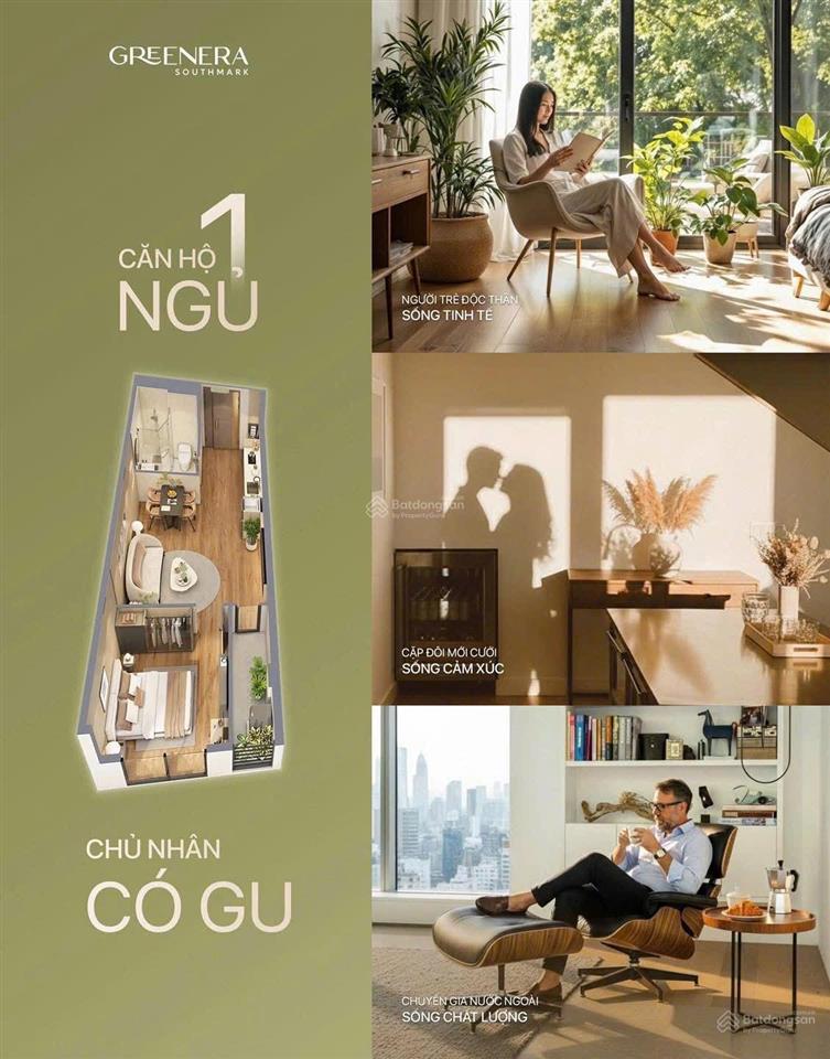 Bán căn hộ 1 ngủ greenera southmark 486 ngọc hồi 3 tỷ 739 triệu