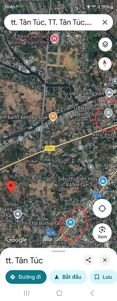 Bán gấp đất tt bình chánh chính chủ dt 5 sổ, 6000m2 giá bán 12tr/m2(tl). cách trung tâm huyện