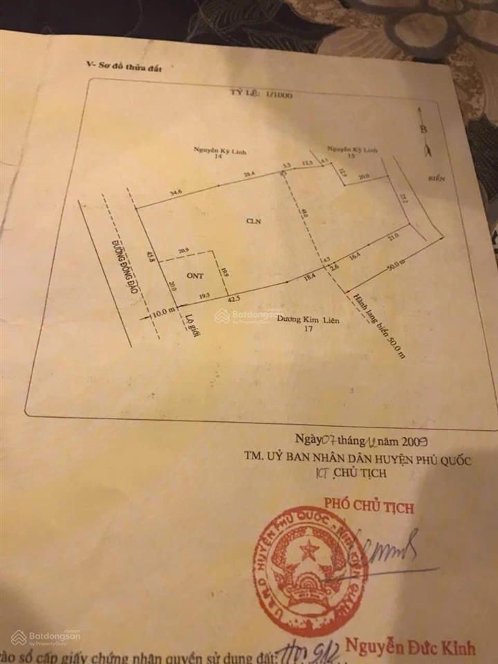 Bán đất. mặt tiền biển phú quốc. odt
