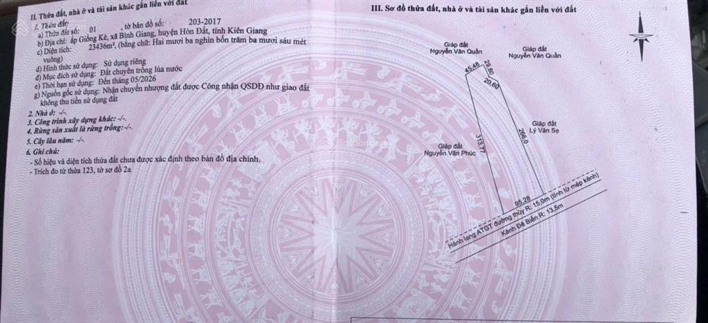 Bán đất lúa 24 công. 350tr/công