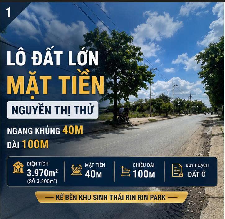 Bán Đất Mặt Tiền Nguyễn Thị Thử Hóc Môn 3.970m² - Ngang 40m Chỉ 68 Tỷ