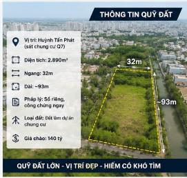 🔥 HUỲNH TẤN PHÁT – QUỸ ĐẤT 2.890M² LÀM DỰ ÁN – SÁT CHUNG CƯ Q7 – 140 TỶ 🔥