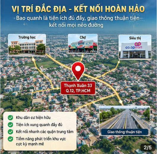 Bán Gấp! Đất Thạnh Xuân 33, Q12, 1162m2, 38.5 tỷ. Giá Đầu Tư