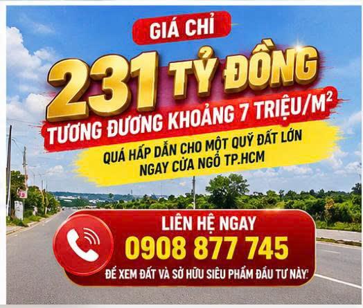 Giữ 231 Tỷ Tiền Mặt  Hay Nắm Trong Tay 3,3ha Đất Tại Của Ngõ Sài Gòn