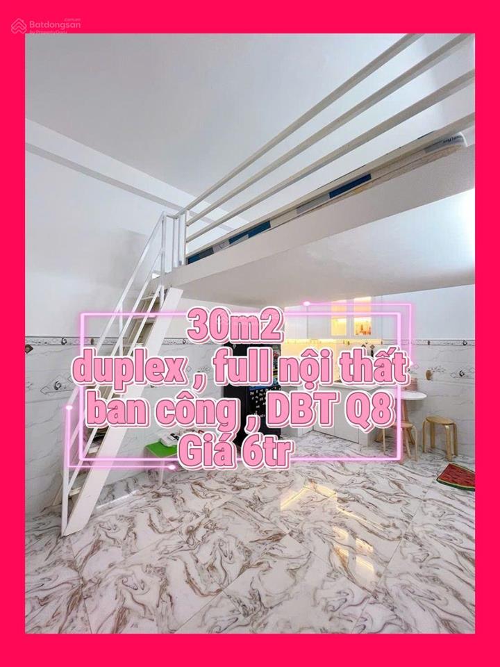 Siêu phẩm ban công, duplex, full nội thất, giá 6tr dương bá trạc, quận 8