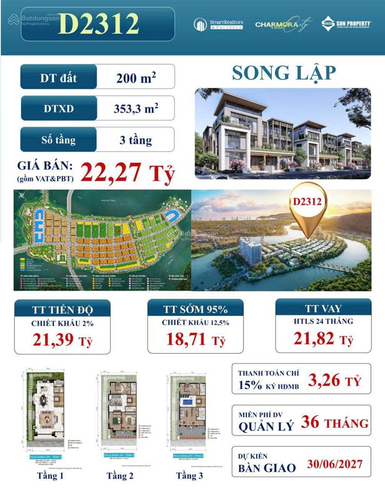 Cần bán biệt thự song lập charmora city sungroup nha trang, giá tốt đợt đầu, 0936 616 ***