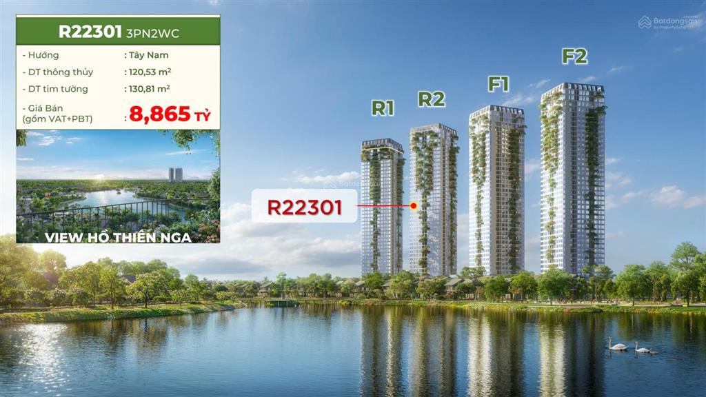 Cần bán căn 3pn forest onsen eco retreat view trực diện hồ thiên nga, 0936 616 ***