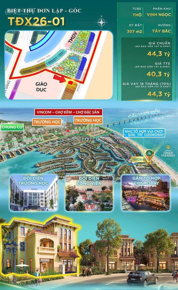 Cần bán villa đơn lập góc đầu hồi cạnh biển tự nhiên vinhomes green paradise cần giờ, 0936 616 ***