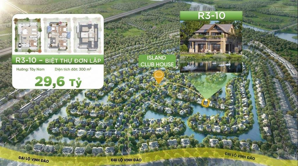 Bán biệt thự đơn lập đảo eco retreat siêu vip liền kề clubhouse trung tâm, 0936 616 ***