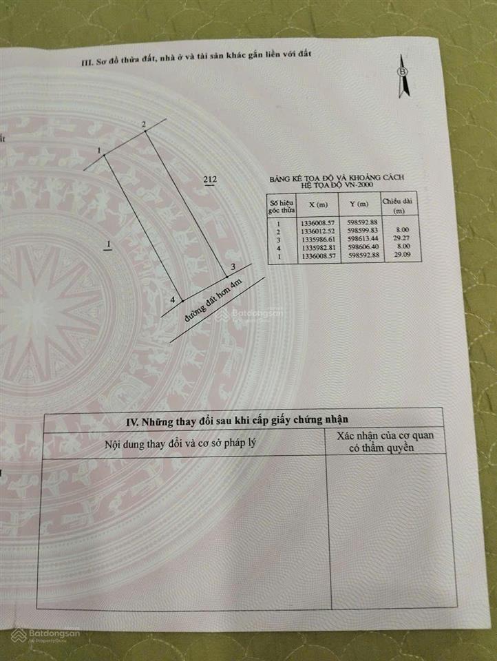 1,2 tỷ | cam hải tây | 233m² | ngang 8m