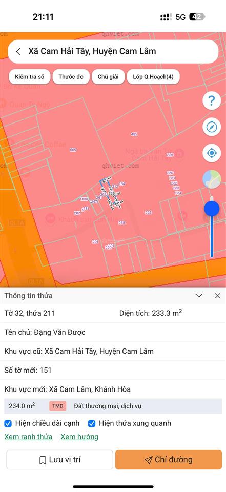 1,2 tỷ | cam hải tây | 233m² | ngang 8m