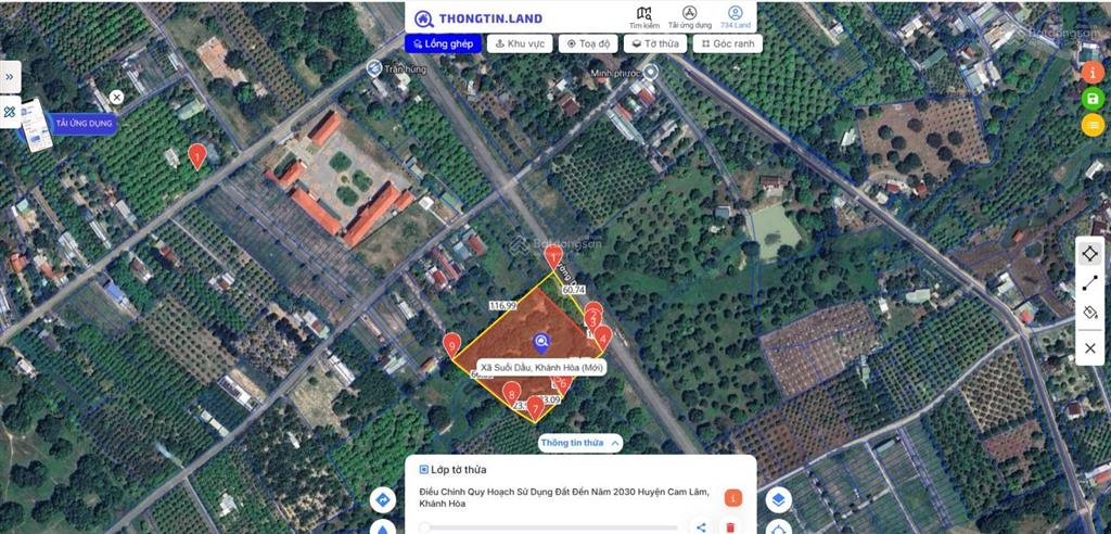 Bán đất diện tích lớn trung tâm suối tân, cam lâm