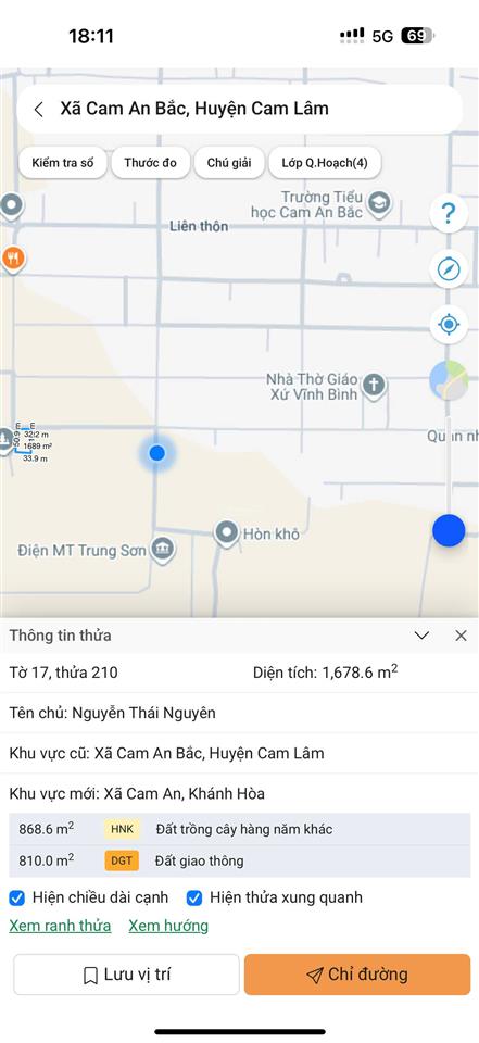 Thủy ba  cam an  1678  50 x 32  đất ở giữ lại  giá chỉ 755 triệu
